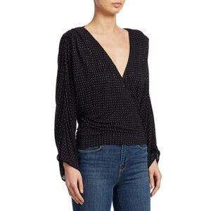 Ramy Brook New York Esther studded faux wrap top shirt XS luxury style